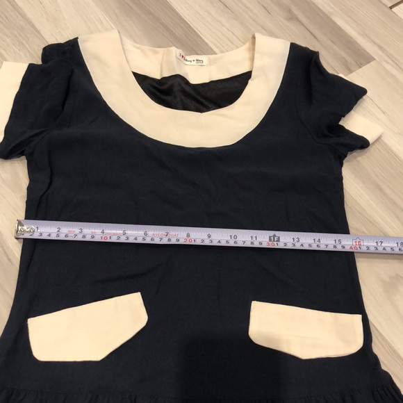 Blue and Cream dress. One size. Made in Korea - Picture 10 of 11